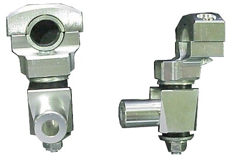 paire de pontets Anti-Vibration pour guidon 28.6 mm et 22 mm alu taillé dans la masse (base 28.6mm)