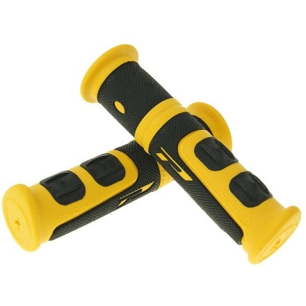 Paire de poignées PROGRIP 964 EVO noir/jaune pour quads equipés de gachettes